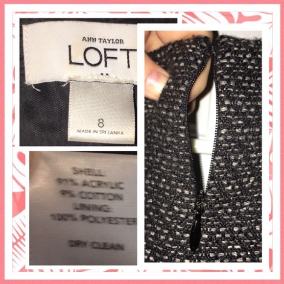 LOFT Black Tweed Cap Sleeve Sheath Dress - Picture 4 of 8